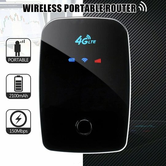 4G-LTE Portable WiFi Router | High-Speed Mobile Hotspot, Universal SIM, Travel Ready