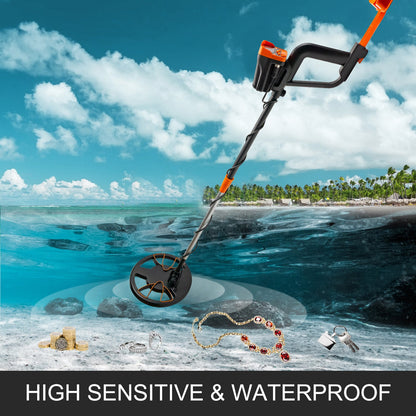 Waterproof Metal Detector with LCD Display & Headphones